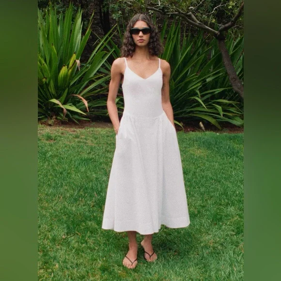 Wilfred Technique Poplin Maxi Dress Sz 0 Light Blue - Picture 13 of 14